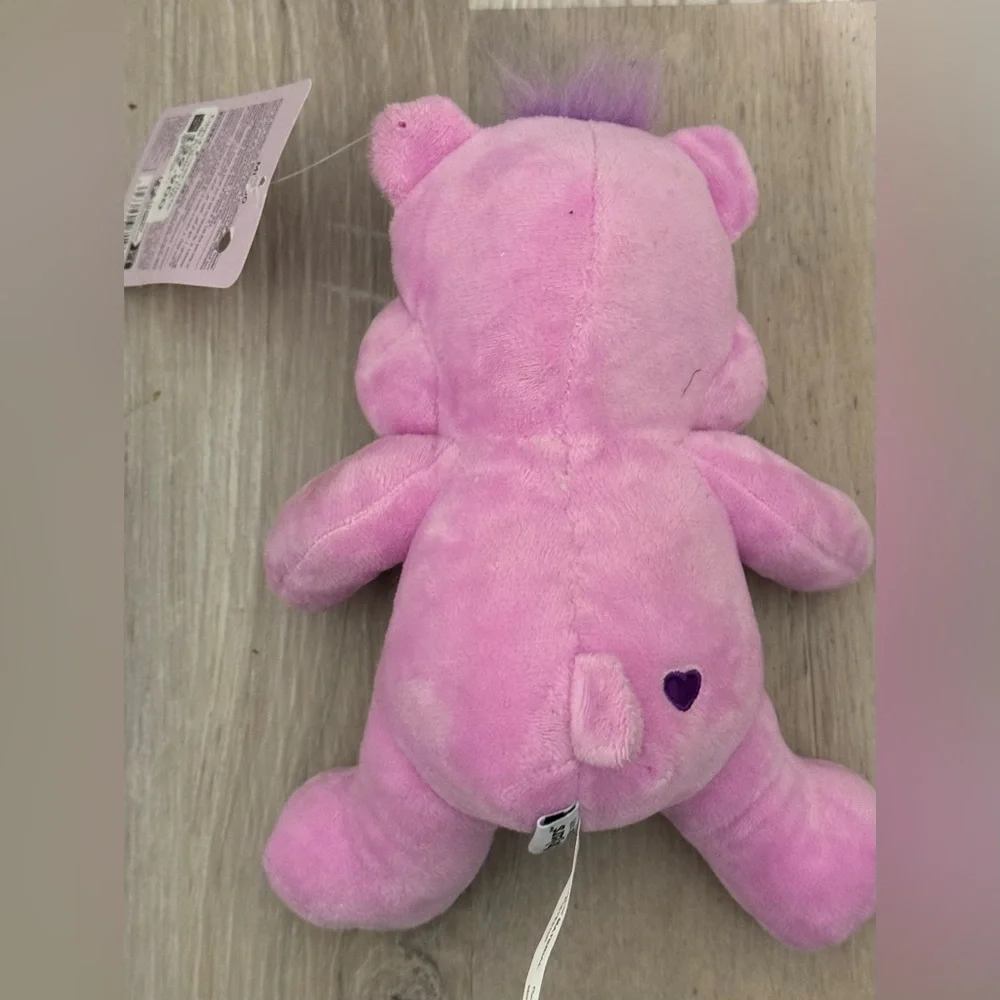MINISO Care Bears Pink Purple Plush Dog Toy with Squeaker Inside. New with tags.